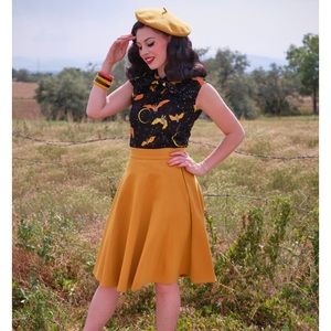 Mustard Yellow circle skirt Retrolicious Retro